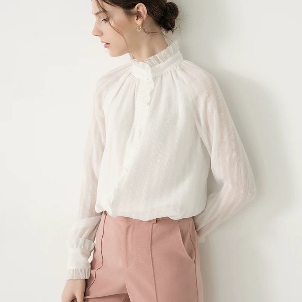 Summer palace temperament white shirt